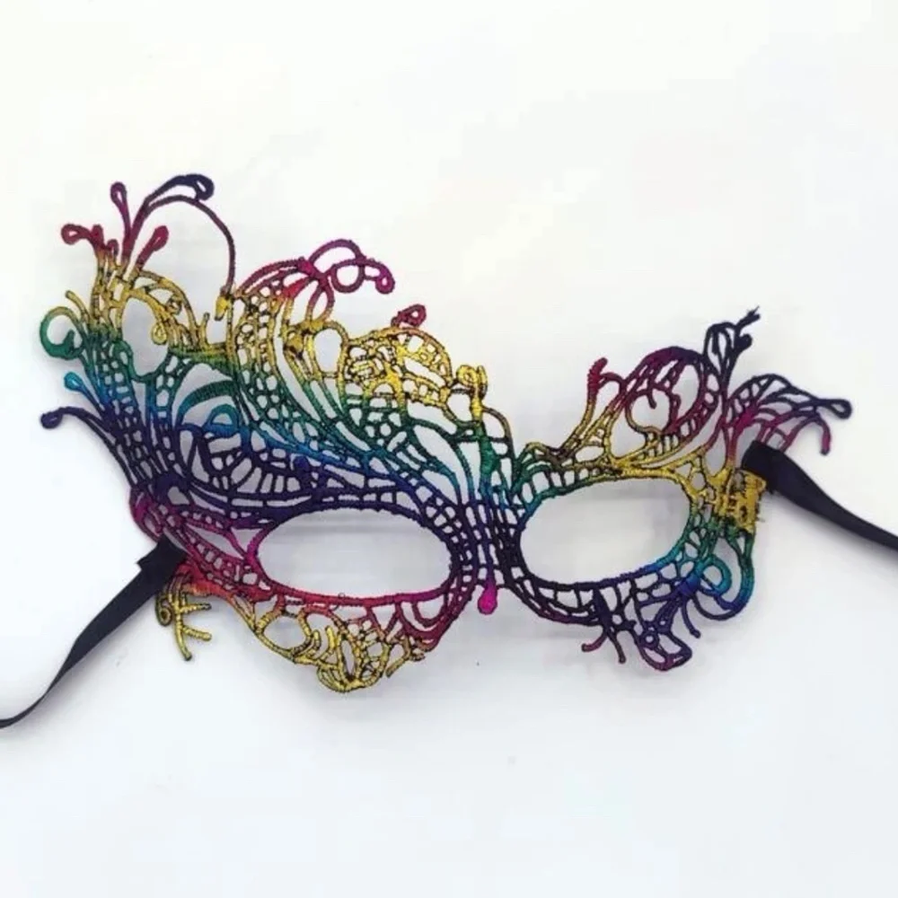 Rainbow Lace Masquerade Mask – Let the Mystery Sparkle! 🎭